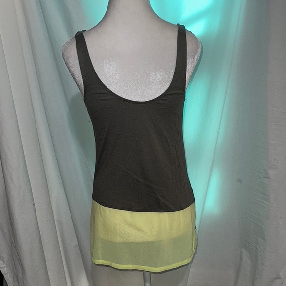 olive & lime green Express dream weight cotton tank top size xs - Picture 2 of 3